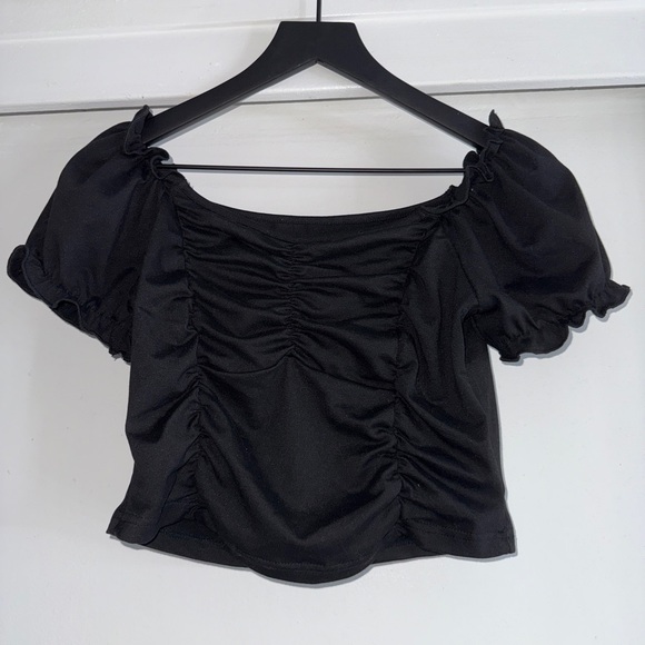 SHEIN Tops - Shein Elegant Black Ruched Top